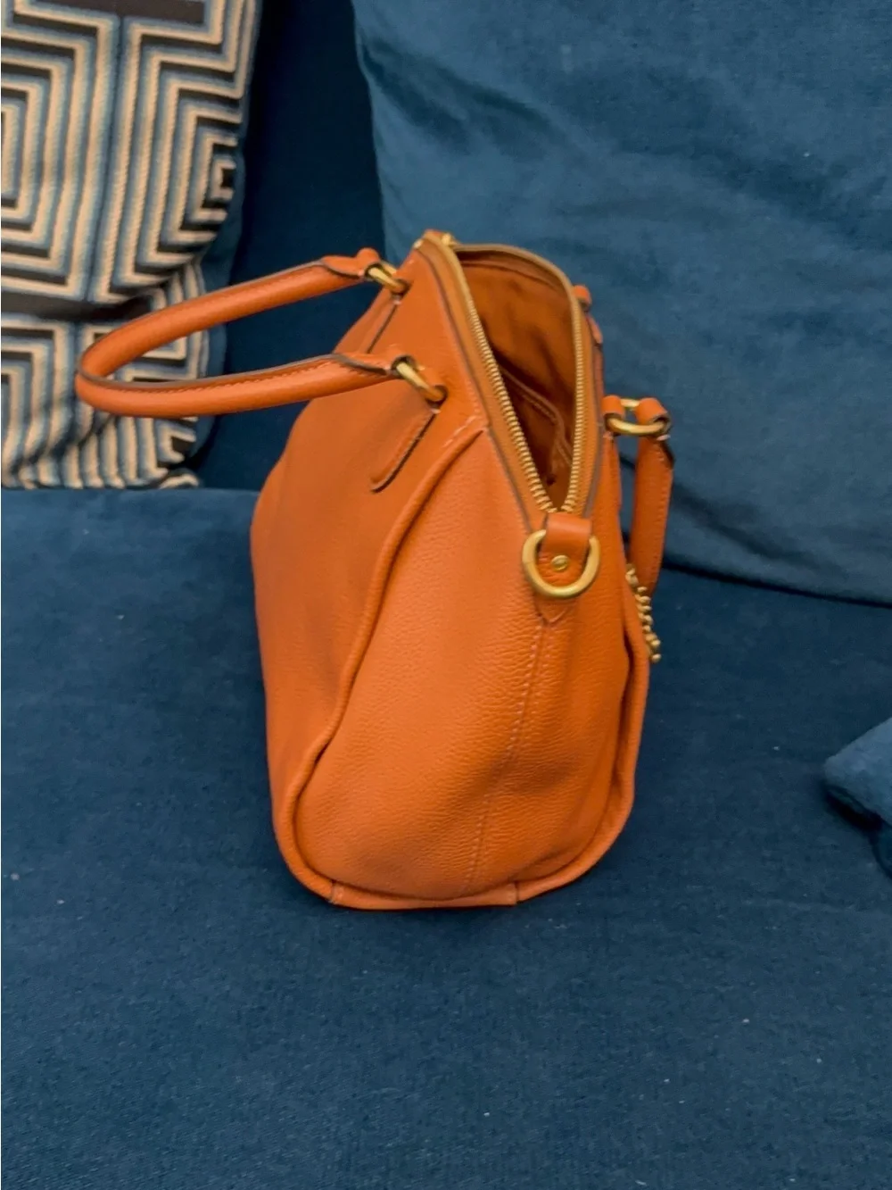 Leather Tote Handbag in Tan